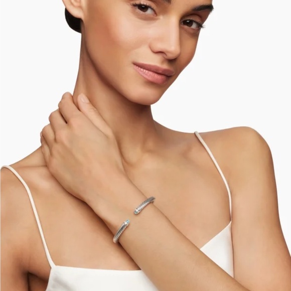David Yurman Bracelet with Blue Topaz and Diamonds - Picture 2 of 8